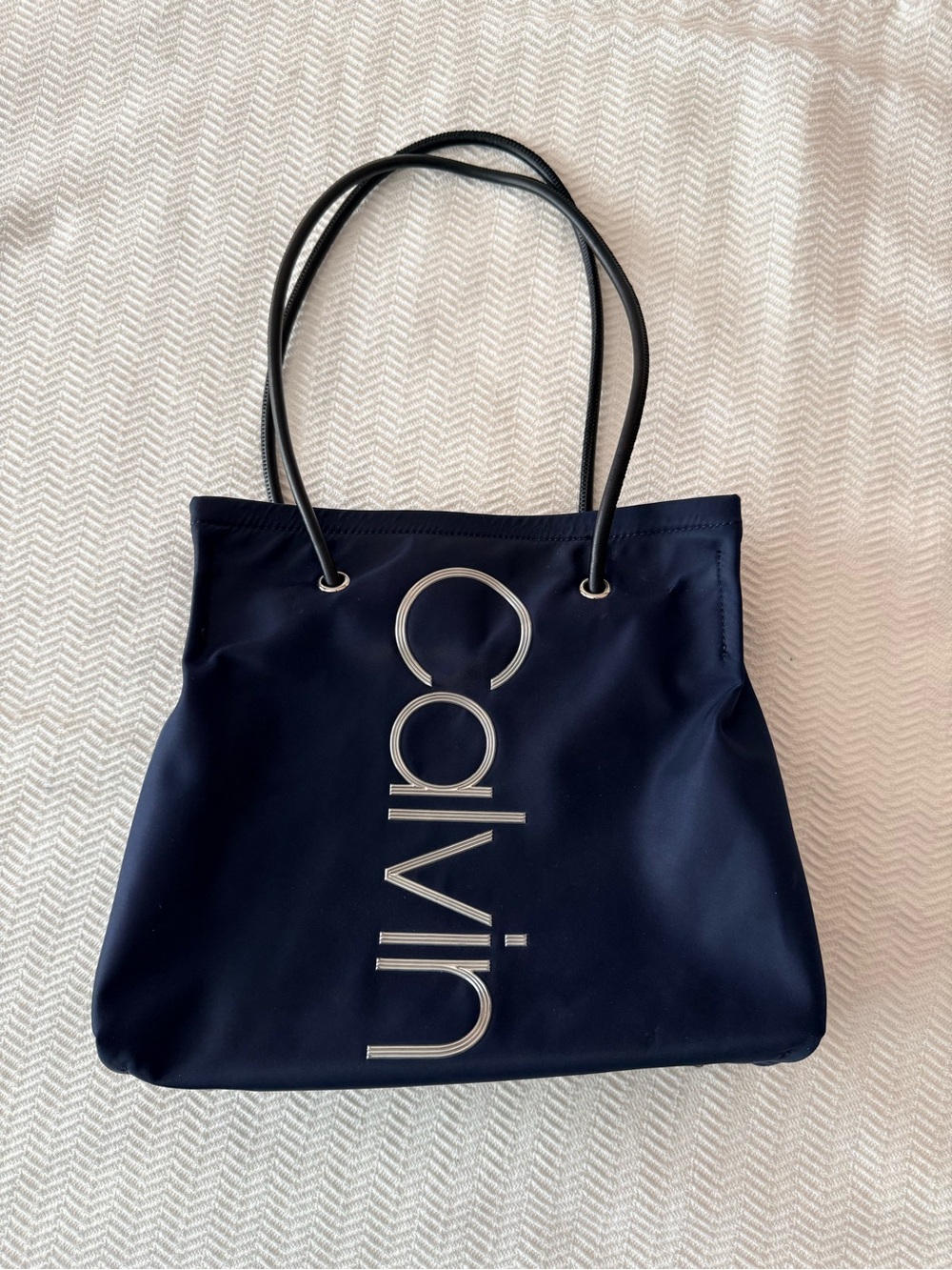 Calvin Klein Navy Logo Shoulder Bag Tote